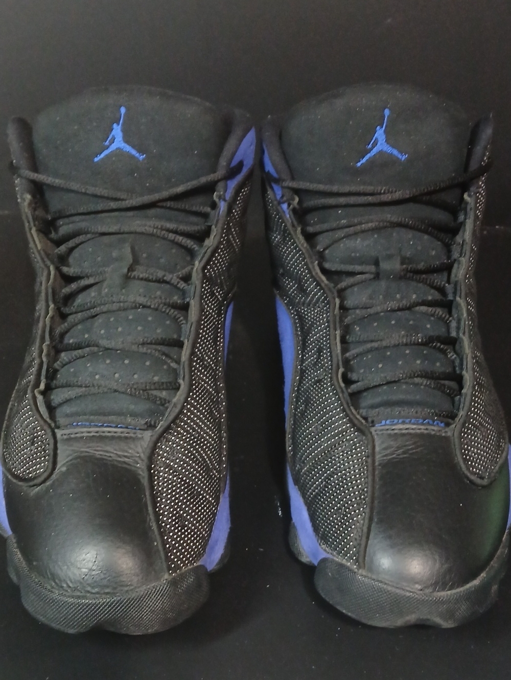 Jordan Men’s Athletic Shoes Black and Royal Blue Suede Accents - Picture 2 of 12